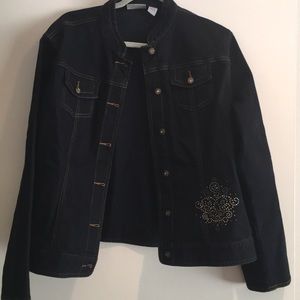 Chico’s denim jeweled jacket